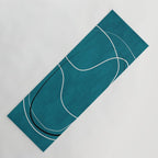 Teal Line Art Black White Modern Artwork Yoga Mat Gallery Image 1