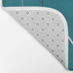 Teal Line Art Black White Modern Artwork Bath Mat Gallery Image 2