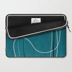 Teal Line Art Black White Modern Artwork Laptop Sleeve Gallery Image 2