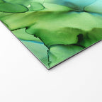Blue Green Spring Marble Abstract Ink Painting Welcome Mat Gallery Image 2