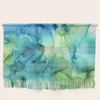 Blue Green Spring Marble Abstract Ink Painting Wall Hanging Gallery Image 1