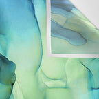 Blue Green Spring Marble Abstract Ink Painting Wall Tapestry Gallery Image 3
