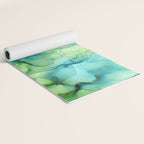 Blue Green Spring Marble Abstract Ink Painting Yoga Mat Gallery Image 2