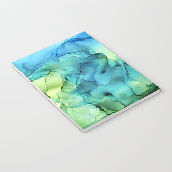 Blue Green Spring Marble Abstract Ink Painting Notebook Gallery Image 3