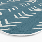 Muted teal and soft white ink brushed arrow heads pattern with textured background Bath Mat Gallery Image 3