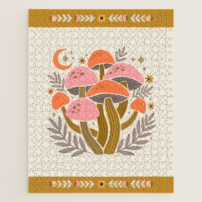 Mushrooms and Moons - Light Jigsaw Puzzle Gallery Image 1