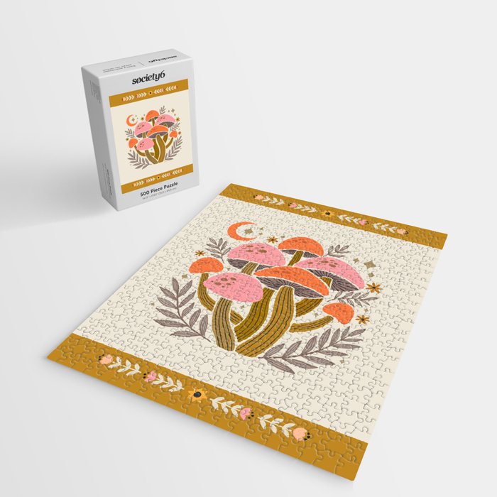 Mushrooms and Moons - Light Jigsaw Puzzle Gallery Image 2