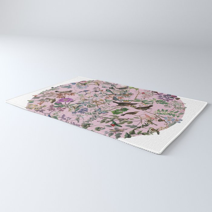 Bird menagerie mauve Rug Gallery Image 3
