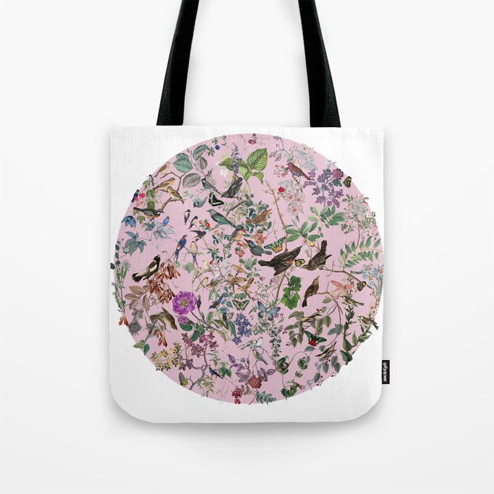 Bird menagerie mauve Tote Bag Gallery Image 1