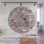 Bird menagerie mauve Wall Mural Gallery Image 1