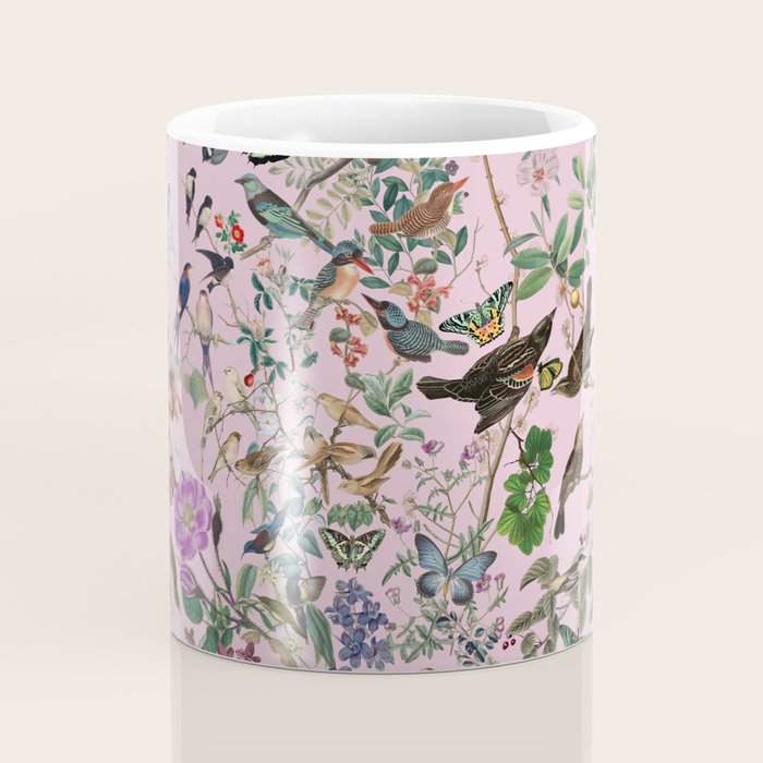 Bird menagerie mauve Coffee Mug Gallery Image 4