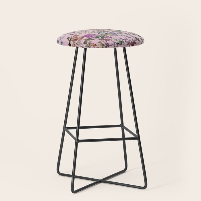 Bird menagerie mauve Stool Gallery Image 1