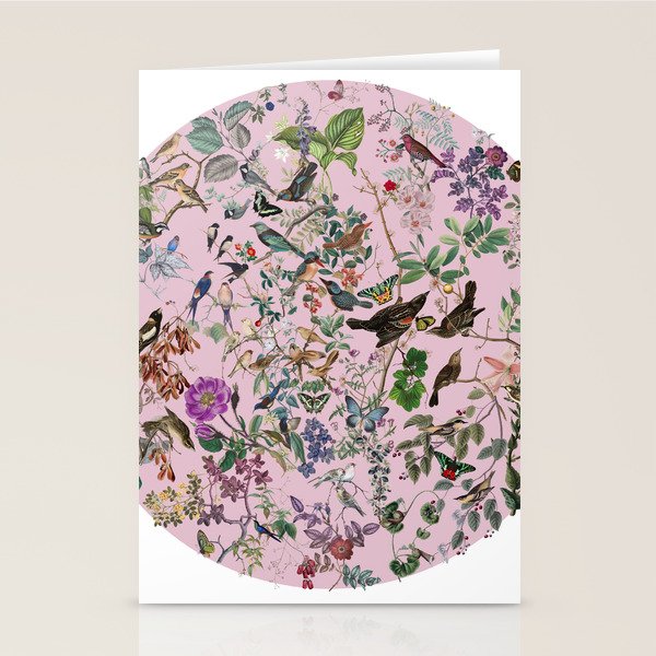 Bird menagerie mauve Stationery Card Gallery Image 1