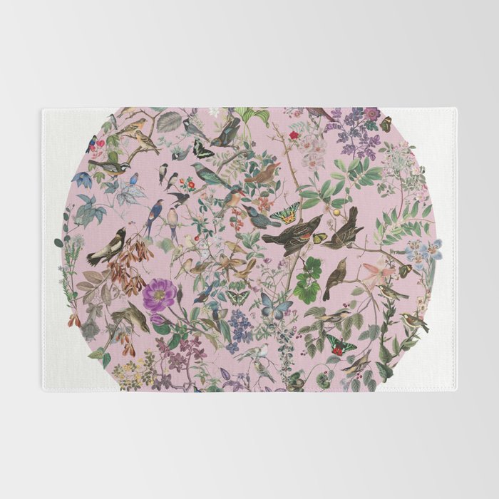 Bird menagerie mauve Rug Gallery Image 2