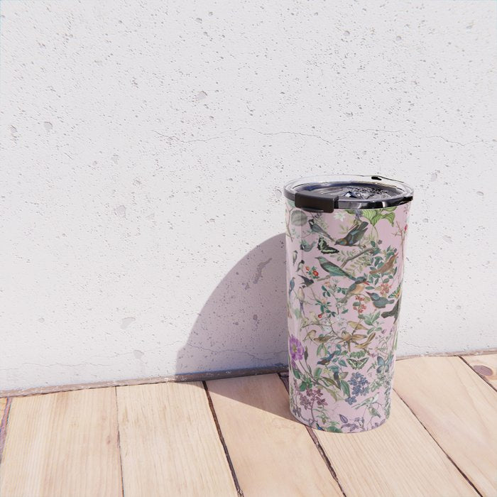 Bird menagerie mauve Travel Mug Gallery Image 4