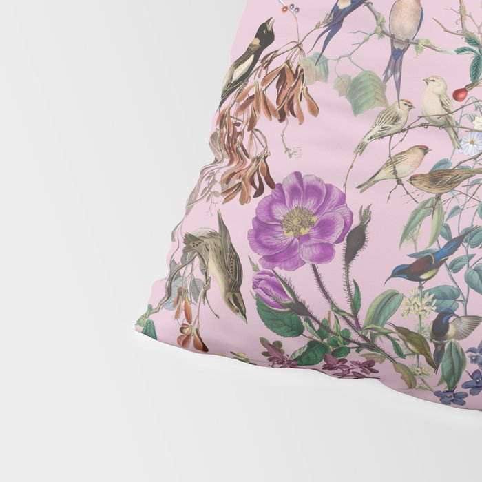 Bird menagerie mauve Pillow Sham Gallery Image 4