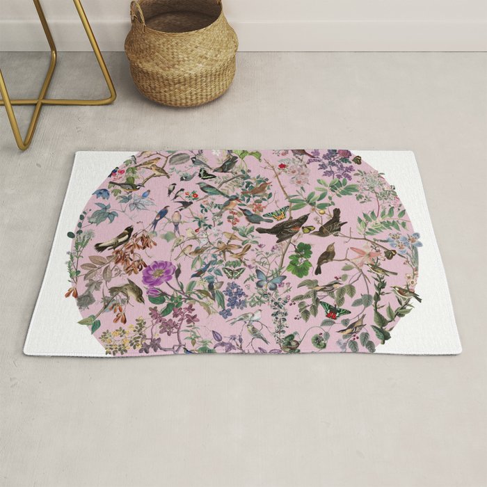 Bird menagerie mauve Rug Gallery Image 1