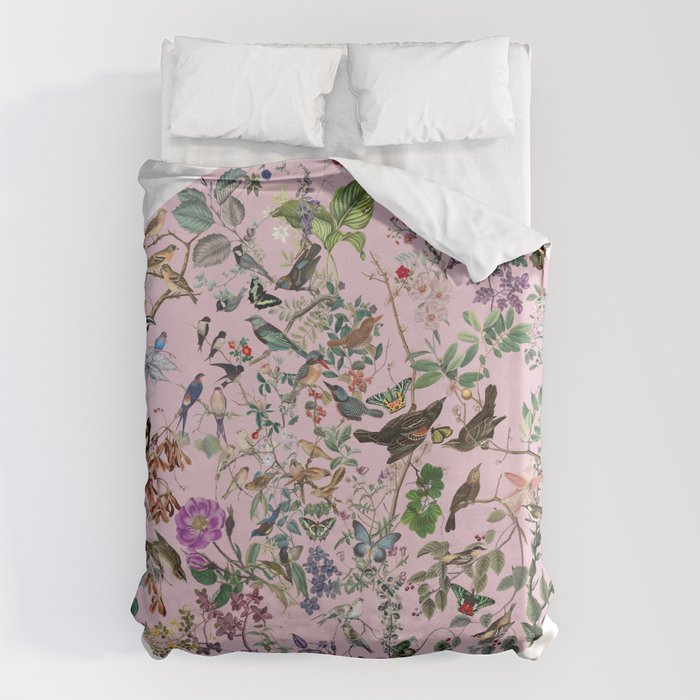 Bird menagerie mauve Duvet Cover Gallery Image 6