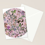 Bird menagerie mauve Stationery Card Gallery Image 2