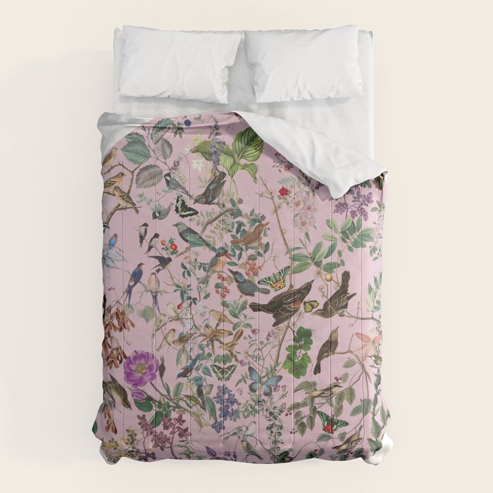 Bird menagerie mauve Comforter Gallery Image 1