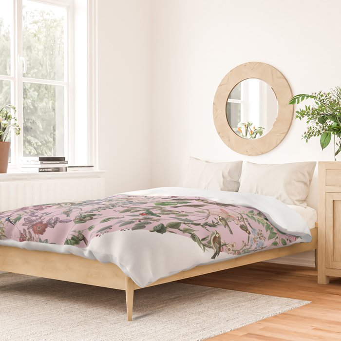 Bird menagerie mauve Duvet Cover Gallery Image 2