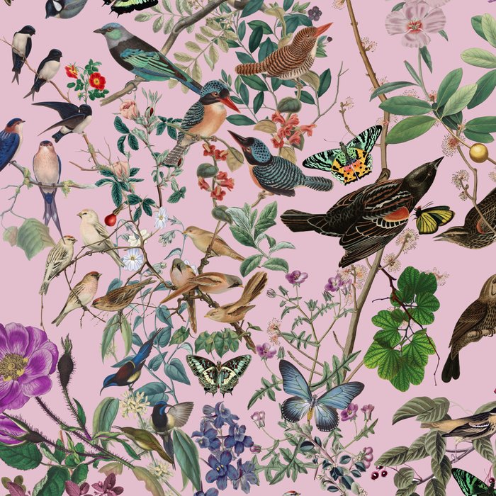 Bird menagerie mauve Coffee Mug Gallery Image 2