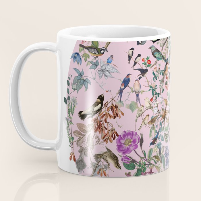 Bird menagerie mauve Coffee Mug Gallery Image 3