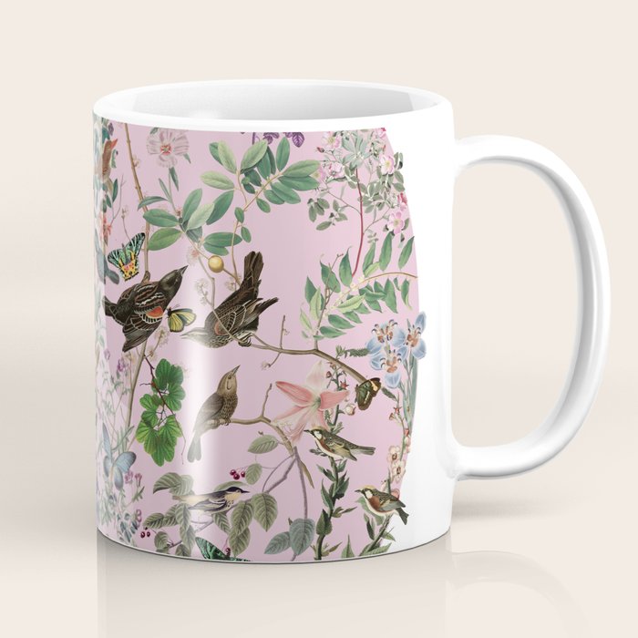 Bird menagerie mauve Coffee Mug Gallery Image 1