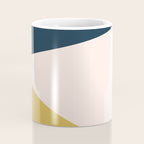 Jag 2. Minimalist Angled Color Block in Navy Blue, Blush Pink, and Mustard Yellow Coffee Mug Gallery Image 4