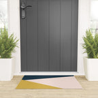 Jag 2. Minimalist Angled Color Block in Navy Blue, Blush Pink, and Mustard Yellow Welcome Mat Gallery Image 3