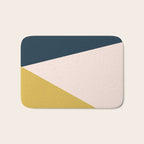 Jag 2. Minimalist Angled Color Block in Navy Blue, Blush Pink, and Mustard Yellow Bath Mat Gallery Image 1