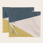 Jag 2. Minimalist Angled Color Block in Navy Blue, Blush Pink, and Mustard Yellow Placemat Gallery Image 1