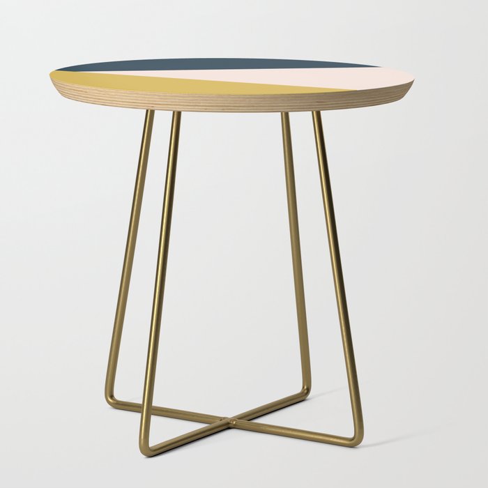 Jag 2. Minimalist Angled Color Block in Navy Blue, Blush Pink, and Mustard Yellow Side Table Gallery Image 1