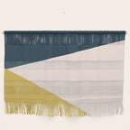 Jag 2. Minimalist Angled Color Block in Navy Blue, Blush Pink, and Mustard Yellow Wall Hanging Gallery Image 1