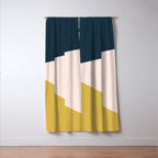 Jag 2. Minimalist Angled Color Block in Navy Blue, Blush Pink, and Mustard Yellow Window Curtain Gallery Image 3