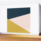 Jag 2. Minimalist Angled Color Block in Navy Blue, Blush Pink, and Mustard Yellow Wall Mural Gallery Image 2