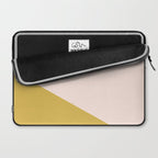 Jag 2. Minimalist Angled Color Block in Navy Blue, Blush Pink, and Mustard Yellow Laptop Sleeve Gallery Image 2