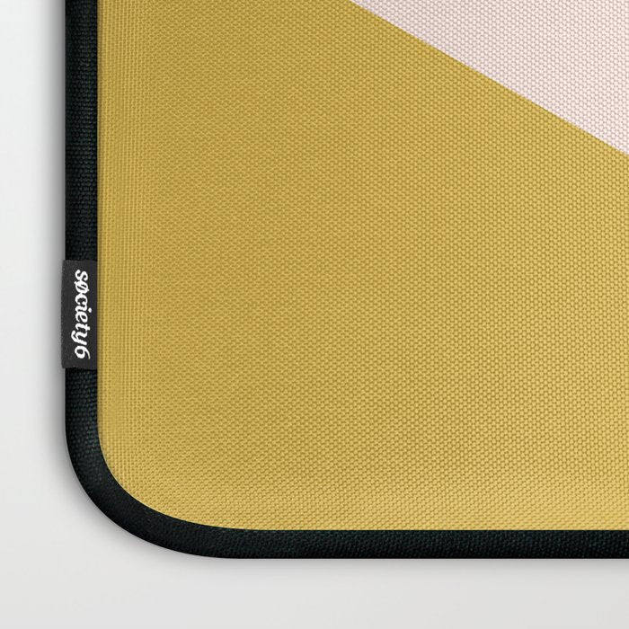 Jag 2. Minimalist Angled Color Block in Navy Blue, Blush Pink, and Mustard Yellow Laptop Sleeve Gallery Image 3
