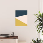 Jag 2. Minimalist Angled Color Block in Navy Blue, Blush Pink, and Mustard Yellow Poster Gallery Image 2