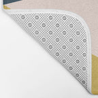 Jag 2. Minimalist Angled Color Block in Navy Blue, Blush Pink, and Mustard Yellow Bath Mat Gallery Image 2