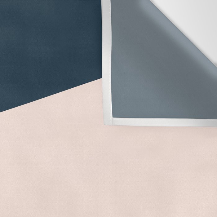 Jag 2. Minimalist Angled Color Block in Navy Blue, Blush Pink, and Mustard Yellow Wall Tapestry Gallery Image 3
