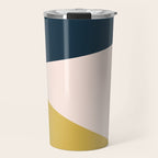 Jag 2. Minimalist Angled Color Block in Navy Blue, Blush Pink, and Mustard Yellow Travel Mug Gallery Image 1