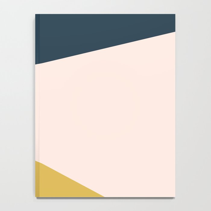 Jag 2. Minimalist Angled Color Block in Navy Blue, Blush Pink, and Mustard Yellow Notebook Gallery Image 4