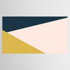 Jag 2. Minimalist Angled Color Block in Navy Blue, Blush Pink, and Mustard Yellow Tablecloth Gallery Image 2
