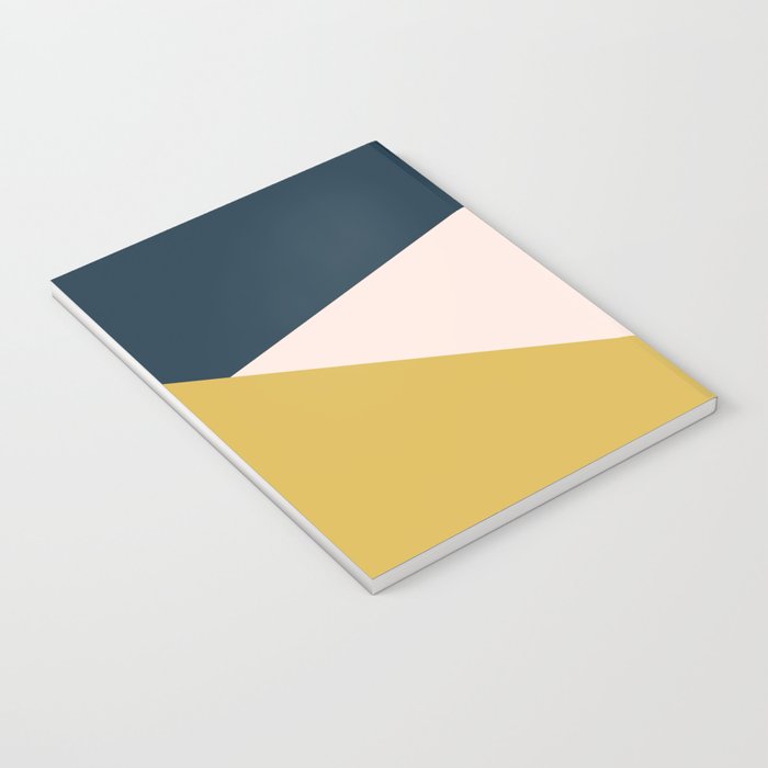 Jag 2. Minimalist Angled Color Block in Navy Blue, Blush Pink, and Mustard Yellow Notebook Gallery Image 3