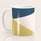 Jag 2. Minimalist Angled Color Block in Navy Blue, Blush Pink, and Mustard Yellow Coffee Mug Gallery Image 3