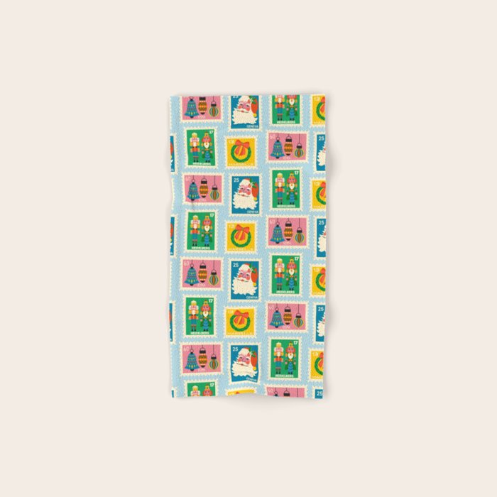 Christmas Stamps Bath Towel Gallery Image 1