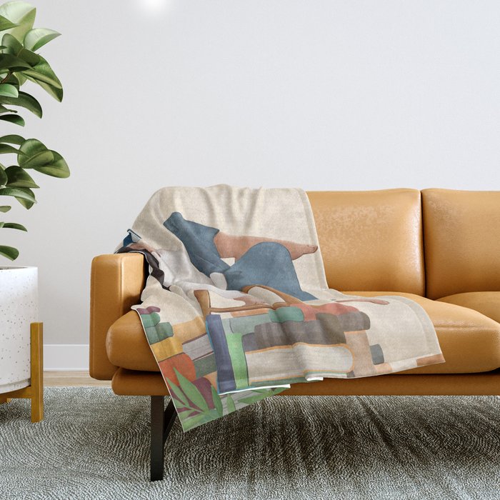 Lost in my books Throw Blanket Gallery Image 1