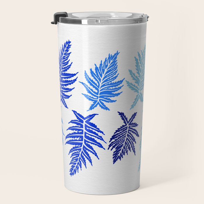 Inked Ferns - Blue Palette Travel Mug Gallery Image 3