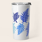 Inked Ferns - Blue Palette Travel Mug Gallery Image 2
